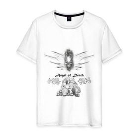 Мужская футболка хлопок с принтом Ангел смерти(1) в Тюмени, 100% хлопок | прямой крой, круглый вырез горловины, длина до линии бедер, слегка спущенное плечо. | 