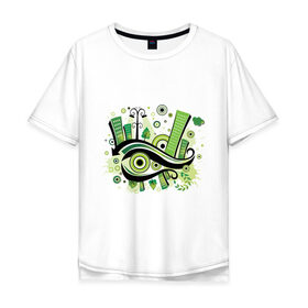 Мужская футболка хлопок Oversize с принтом Green town в Тюмени, 100% хлопок | свободный крой, круглый ворот, “спинка” длиннее передней части | Тематика изображения на принте: 