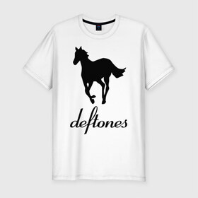 Мужская футболка премиум с принтом Deftones (3) в Тюмени, 92% хлопок, 8% лайкра | приталенный силуэт, круглый вырез ворота, длина до линии бедра, короткий рукав | дефтонс | лошадь | музыка | рок | эмблема deftones