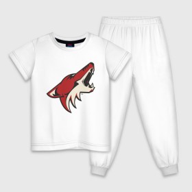 Детская пижама хлопок с принтом Phoenix Coyotes в Тюмени, 100% хлопок |  брюки и футболка прямого кроя, без карманов, на брюках мягкая резинка на поясе и по низу штанин
 | nhl | phoenix coyotes | нхл | хоккей | хоккейная лига