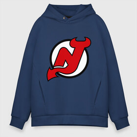 Мужское худи Oversize хлопок с принтом New Jersey Devils в Тюмени, френч-терри — 70% хлопок, 30% полиэстер. Мягкий теплый начес внутри —100% хлопок | боковые карманы, эластичные манжеты и нижняя кромка, капюшон на магнитной кнопке | национальная хоккейная лига | нхл | нью джерси девилс