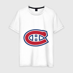 Мужская футболка хлопок с принтом Montreal Canadiens в Тюмени, 100% хлопок | прямой крой, круглый вырез горловины, длина до линии бедер, слегка спущенное плечо. | montreal canadiens | канадская хоккейная лига | монтреал | нхл | хокей | хоккей