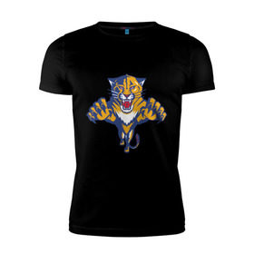 Мужская футболка премиум с принтом Florida Panthers в Тюмени, 92% хлопок, 8% лайкра | приталенный силуэт, круглый вырез ворота, длина до линии бедра, короткий рукав | florida panthers | nhl | нхл | флорида пантерс | хоккей | хоккейная лига