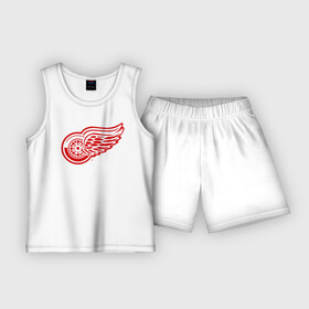 Детская пижама с шортами хлопок с принтом Detroit Red Wings в Тюмени,  |  | Тематика изображения на принте: hockey | nhl | лига | нхл | хокей | хоккей | хоккейная лига