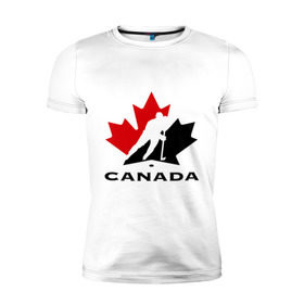 Мужская футболка премиум с принтом Canada в Тюмени, 92% хлопок, 8% лайкра | приталенный силуэт, круглый вырез ворота, длина до линии бедра, короткий рукав | canada | hockey | nhl | канада | лига | нхл | хокей | хокейнаялига | хоккей | хоккейная лига
