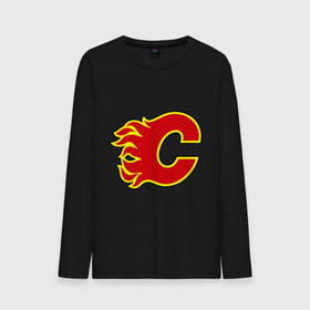 Мужской лонгслив хлопок с принтом Calgary Flames в Тюмени, 100% хлопок |  | calgary flames | nhl | гелери флеймс | нхл | хоккей | хоккейная лига