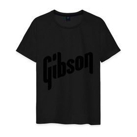 Мужская футболка хлопок с принтом Gibson в Тюмени, 100% хлопок | прямой крой, круглый вырез горловины, длина до линии бедер, слегка спущенное плечо. | gibson | metall | rock | метал | металл | рок