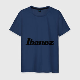 Мужская футболка хлопок с принтом Ibanez в Тюмени, 100% хлопок | прямой крой, круглый вырез горловины, длина до линии бедер, слегка спущенное плечо. | гитара