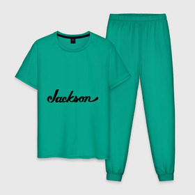 Мужская пижама хлопок с принтом Jackson в Тюмени, 100% хлопок | брюки и футболка прямого кроя, без карманов, на брюках мягкая резинка на поясе и по низу штанин
 | michael jackson | джексон | майкл джексон | музыка