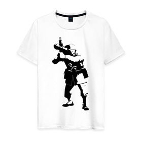Мужская футболка хлопок с принтом Soldier - TF2 (3) в Тюмени, 100% хлопок | прямой крой, круглый вырез горловины, длина до линии бедер, слегка спущенное плечо. | soldier | team fortress | игры | компьютерные игры | солдат | тим фортрес | тим фортресс
