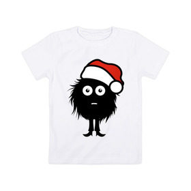 Детская футболка хлопок с принтом Рождественнский лохмач в Тюмени, 100% хлопок | круглый вырез горловины, полуприлегающий силуэт, длина до линии бедер | 2012 | new year | нг | новый 2012 | новый год | рождественский | рождество