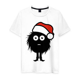 Мужская футболка хлопок с принтом Рождественнский лохмач в Тюмени, 100% хлопок | прямой крой, круглый вырез горловины, длина до линии бедер, слегка спущенное плечо. | 2012 | new year | нг | новый 2012 | новый год | рождественский | рождество