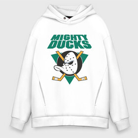 Мужское худи Oversize хлопок с принтом Anaheim Mighty Ducks в Тюмени, френч-терри — 70% хлопок, 30% полиэстер. Мягкий теплый начес внутри —100% хлопок | боковые карманы, эластичные манжеты и нижняя кромка, капюшон на магнитной кнопке | anaheim mighty ducks | майти дакс | национальная лига калифорнии | хокей | хоккей