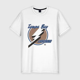 Мужская футболка премиум с принтом Tampa Bay в Тюмени, 92% хлопок, 8% лайкра | приталенный силуэт, круглый вырез ворота, длина до линии бедра, короткий рукав | hockey | nhl | tampa bay | национальная лига | нхл | тампа бэй | хокей | хоккей