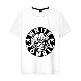 Мужская футболка хлопок с принтом White Zombie в Тюмени, 100% хлопок | прямой крой, круглый вырез горловины, длина до линии бедер, слегка спущенное плечо. | белый | зомби