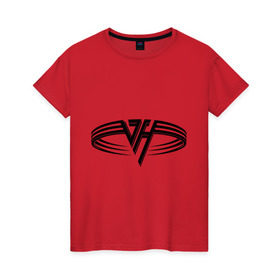 Женская футболка хлопок с принтом Van Halen в Тюмени, 100% хлопок | прямой крой, круглый вырез горловины, длина до линии бедер, слегка спущенное плечо | halen | rock | van | ван хален