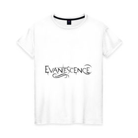 Женская футболка хлопок с принтом Evanescence в Тюмени, 100% хлопок | прямой крой, круглый вырез горловины, длина до линии бедер, слегка спущенное плечо | evanescence | американский рок | метал | рок | эвенескин