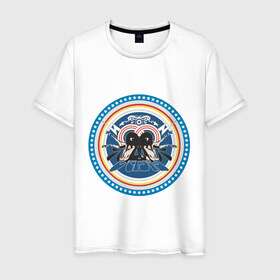 Мужская футболка хлопок с принтом Oasis в Тюмени, 100% хлопок | прямой крой, круглый вырез горловины, длина до линии бедер, слегка спущенное плечо. | Тематика изображения на принте: 