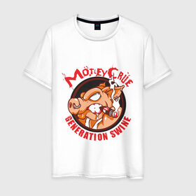 Мужская футболка хлопок с принтом Motley Crue(2) в Тюмени, 100% хлопок | прямой крой, круглый вырез горловины, длина до линии бедер, слегка спущенное плечо. | Тематика изображения на принте: motley crue
