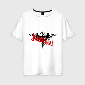 Женская футболка хлопок Oversize с принтом Judas Priest в Тюмени, 100% хлопок | свободный крой, круглый ворот, спущенный рукав, длина до линии бедер
 | heavy metal | metal | rock | trash metal | метал | панки | рок | трэш метал | хеви метал