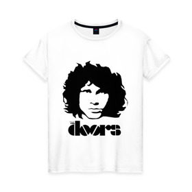 Женская футболка хлопок с принтом The Doors (2) в Тюмени, 100% хлопок | прямой крой, круглый вырез горловины, длина до линии бедер, слегка спущенное плечо | doors | jim morrison | rock | блюз рок | джаз рок | джим моррисон | портреты | психоделический рок | рок