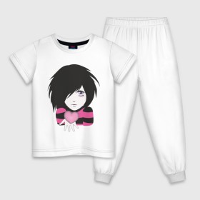 Детская пижама хлопок с принтом Эмо (2) в Тюмени, 100% хлопок |  брюки и футболка прямого кроя, без карманов, на брюках мягкая резинка на поясе и по низу штанин
 | emo | субкультуры | эмо