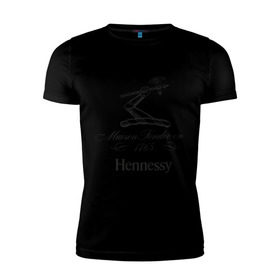 Мужская футболка премиум с принтом Hennessy в Тюмени, 92% хлопок, 8% лайкра | приталенный силуэт, круглый вырез ворота, длина до линии бедра, короткий рукав | Тематика изображения на принте: cognac | hennessy | бар | бармен | коньяк | хеннесси