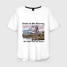 Мужская футболка хлопок Oversize с принтом Evangelion в Тюмени, 100% хлопок | свободный крой, круглый ворот, “спинка” длиннее передней части | anime | evangelion | аниме | анимэ | евангелион