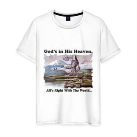 Мужская футболка хлопок с принтом Evangelion в Тюмени, 100% хлопок | прямой крой, круглый вырез горловины, длина до линии бедер, слегка спущенное плечо. | anime | evangelion | аниме | анимэ | евангелион