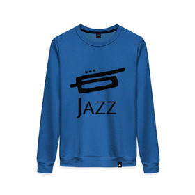 Женский свитшот хлопок с принтом Jazz (3) в Тюмени, 100% хлопок | прямой крой, круглый вырез, на манжетах и по низу широкая трикотажная резинка  | джаз | живая музыка | импровизация | инструмент | труба