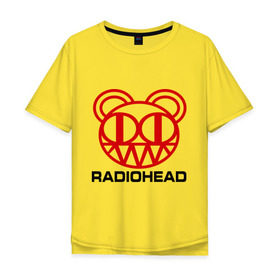 Мужская футболка хлопок Oversize с принтом Radiohead (2) в Тюмени, 100% хлопок | свободный крой, круглый ворот, “спинка” длиннее передней части | Тематика изображения на принте: radiohead | rock | радиохед | рок