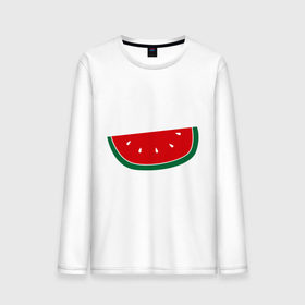 Мужской лонгслив хлопок с принтом Watermelon в Тюмени, 100% хлопок |  | Тематика изображения на принте: watermelon | арбуз | долька арбуза | фрукт | ягода