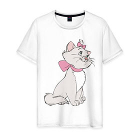 Мужская футболка хлопок с принтом Коты аристократы (1) в Тюмени, 100% хлопок | прямой крой, круглый вырез горловины, длина до линии бедер, слегка спущенное плечо. | аристократы | киса | кот | котенок | котик | котэ | кошка