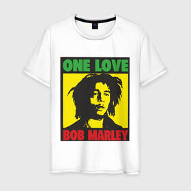 Мужская футболка хлопок с принтом Marley в Тюмени, 100% хлопок | прямой крой, круглый вырез горловины, длина до линии бедер, слегка спущенное плечо. | bob marley | боб марли | регги | ямайка