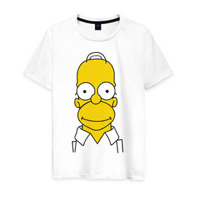 Мужская футболка хлопок с принтом Simpsons (11) в Тюмени, 100% хлопок | прямой крой, круглый вырез горловины, длина до линии бедер, слегка спущенное плечо. | гомер