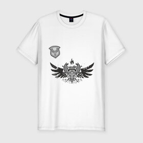 Мужская футболка премиум с принтом Кельтский орнамент в Тюмени, 92% хлопок, 8% лайкра | приталенный силуэт, круглый вырез ворота, длина до линии бедра, короткий рукав | кельты | крылья | трайбл