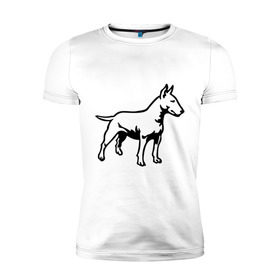 Мужская футболка премиум с принтом Бойцовская собака в Тюмени, 92% хлопок, 8% лайкра | приталенный силуэт, круглый вырез ворота, длина до линии бедра, короткий рукав | бойцовская собака | домашние животные | животные | пес | песик | собака