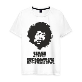 Мужская футболка хлопок с принтом Jimi Hendrix в Тюмени, 100% хлопок | прямой крой, круглый вырез горловины, длина до линии бедер, слегка спущенное плечо. | 60е | гитарист | джими хендрикс | джимми хендрикс | ретро | рок