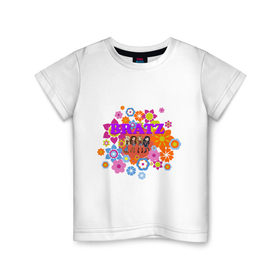 Детская футболка хлопок с принтом Bratz in flowers в Тюмени, 100% хлопок | круглый вырез горловины, полуприлегающий силуэт, длина до линии бедер | bratz | братц