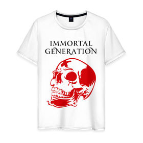 Мужская футболка хлопок с принтом Immortal Generation в Тюмени, 100% хлопок | прямой крой, круглый вырез горловины, длина до линии бедер, слегка спущенное плечо. | Тематика изображения на принте: immortal generation