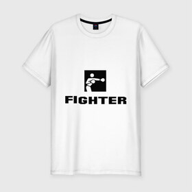 Мужская футболка премиум с принтом Fighter в Тюмени, 92% хлопок, 8% лайкра | приталенный силуэт, круглый вырез ворота, длина до линии бедра, короткий рукав | m 1 | mix fighter | боец | бои без правил | м 1 | м1 | микс файт | реслинг | рестлинг | файтер