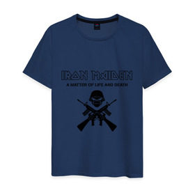 Мужская футболка хлопок с принтом Iron Maiden (2) в Тюмени, 100% хлопок | прямой крой, круглый вырез горловины, длина до линии бедер, слегка спущенное плечо. | heavy metal | iron maiden | metal | rock | trash metal | метал | рок | рок группа | трэш метал | хеви метал