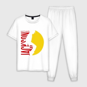 Мужская пижама хлопок с принтом Michael Jackson (10) в Тюмени, 100% хлопок | брюки и футболка прямого кроя, без карманов, на брюках мягкая резинка на поясе и по низу штанин
 | майкл джексон