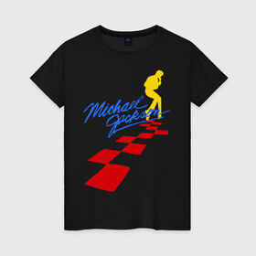 Женская футболка хлопок с принтом Michael Jackson (11) в Тюмени, 100% хлопок | прямой крой, круглый вырез горловины, длина до линии бедер, слегка спущенное плечо | майкл джексон