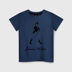 Детская футболка хлопок с принтом Johnnie Walker (2) в Тюмени, 100% хлопок | круглый вырез горловины, полуприлегающий силуэт, длина до линии бедер | johnnie walker | бар | бармен | виски | джонни уокер