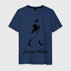 Мужская футболка хлопок с принтом Johnnie Walker (2) в Тюмени, 100% хлопок | прямой крой, круглый вырез горловины, длина до линии бедер, слегка спущенное плечо. | johnnie walker | бар | бармен | виски | джонни уокер