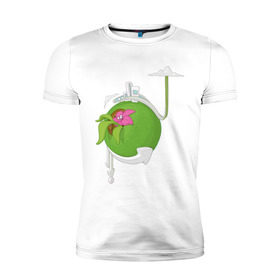Мужская футболка премиум с принтом Кактус в Тюмени, 92% хлопок, 8% лайкра | приталенный силуэт, круглый вырез ворота, длина до линии бедра, короткий рукав | кактус | растения | цветы