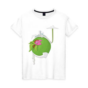 Женская футболка хлопок с принтом Кактус в Тюмени, 100% хлопок | прямой крой, круглый вырез горловины, длина до линии бедер, слегка спущенное плечо | кактус | растения | цветы