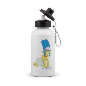 Бутылка спортивная с принтом Мардж в Тюмени, металл | емкость — 500 мл, в комплекте две пластиковые крышки и карабин для крепления | simpsons | мардж | симпсоны | симсоны