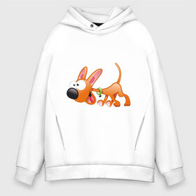 Мужское худи Oversize хлопок с принтом Cartoon dog (2) в Тюмени, френч-терри — 70% хлопок, 30% полиэстер. Мягкий теплый начес внутри —100% хлопок | боковые карманы, эластичные манжеты и нижняя кромка, капюшон на магнитной кнопке | мультяшный | песик | собака